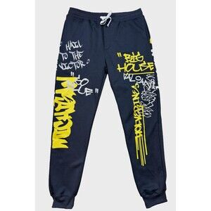 Valiant University of Michigan "The Big House" Graffiti Joggers Navy SZ XL